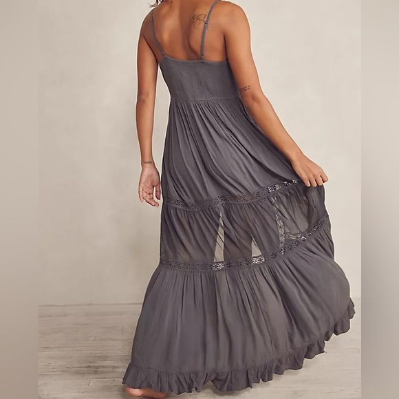 Rare FP gray corset maxi dress - Picture 2 of 7